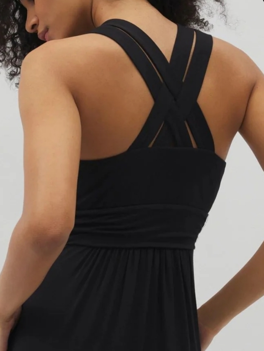 Soma Soft Jersey Navy Blue Sleeveless Cross-Back Midi Bra Dress Casual Beach - Picture 3 of 12